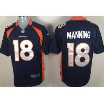 Nike Denver Broncos #18 Peyton Manning Blue Game Jersey