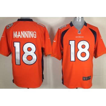 Nike Denver Broncos #18 Peyton Manning Orange Game Jersey