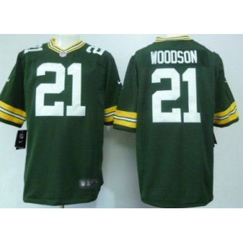 Nike Green Bay Packers #21 Charles Woodson Green Game Jersey