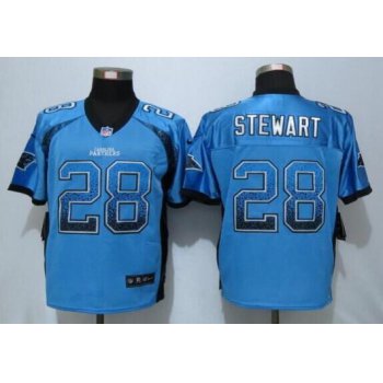 Men's Carolina Panthers #28 Jonathan Stewart Light Blue Drift Fashion NFL Nike Elite Jersey