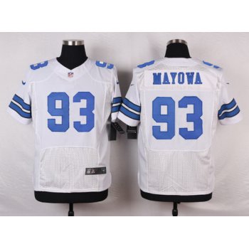 Men's Dallas Cowboys #93 Benson Mayowa White Road NFL Nike Elite Jersey