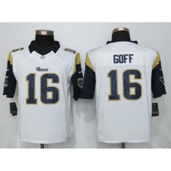 Men's Los Angeles Rams #16 Jared Goff White Road NFL Nike Elite Jersey