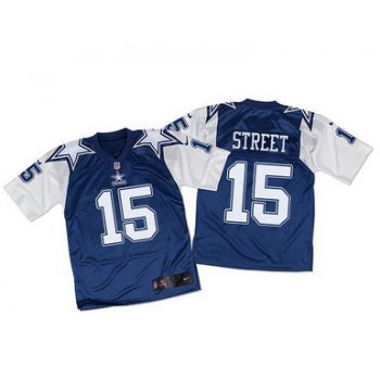 Nike Cowboys #15 Devin Street Navy BlueWhite Throwback Men's Stitched NFL Elite Jersey