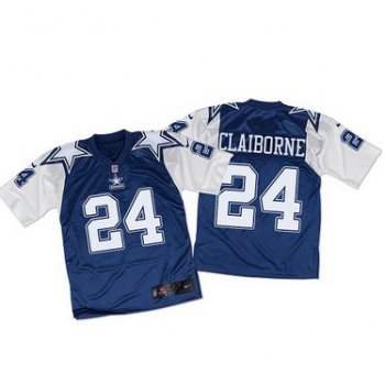 Nike Cowboys #24 Morris Claiborne Navy BlueWhite Throwback Men's Stitched NFL Elite Jersey