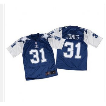 Nike Cowboys #31 Byron Jones Navy BlueWhite Throwback Men's Stitched NFL Elite Jersey