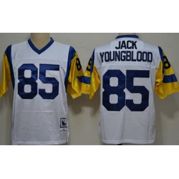 St. Louis Rams #85 Jack Youngblood White Throwback Jersey