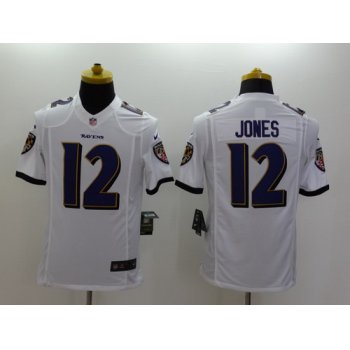 Nike Baltimore Ravens #12 Jacoby Jones 2013 White Limited Jersey