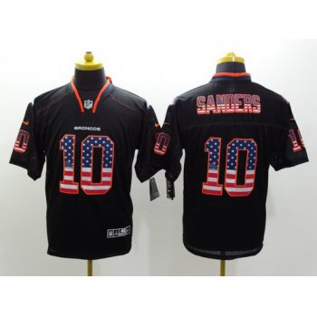 Nike Denver Broncos #10 Emmanuel Sanders 2014 USA Flag Fashion Black Elite Jersey
