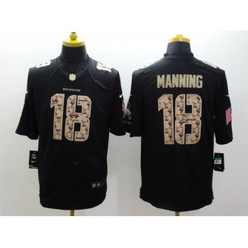 Nike Denver Broncos #18 Peyton Manning Salute to Service Black Limited Jersey