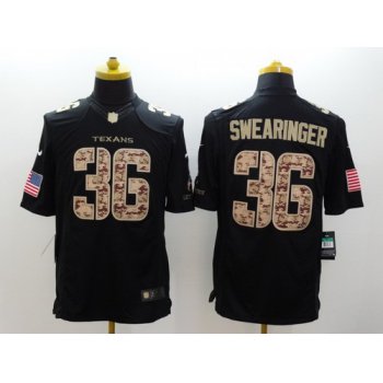 Nike Houston Texans #36 D.J. Swearinger Salute to Service Black Limited Jersey
