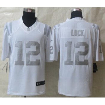 Nike Indianapolis Colts #12 Andrew Luck Platinum White Limited Jersey