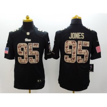 Nike New England Patriots #95 Chandler Jones Salute to Service Black Limited Jersey