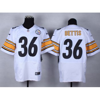 Nike Pittsburgh Steelers #36 Jerome Bettis White Elite Jersey