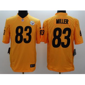 Nike Pittsburgh Steelers #83 Heath Miller Yellow Limited Jersey