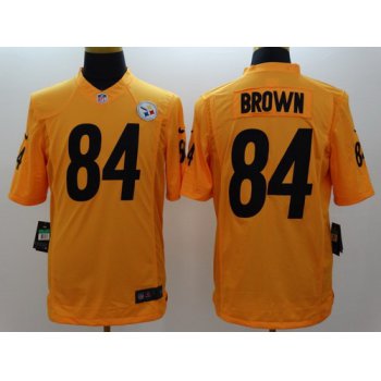 Nike Pittsburgh Steelers #84 Antonio Brown Yellow Limited Jersey
