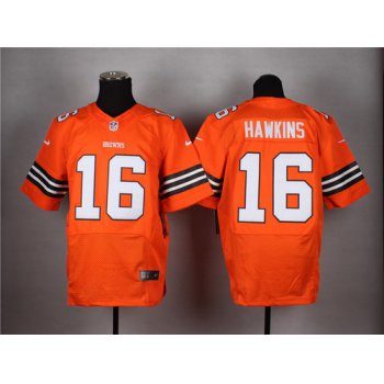 Nike Cleveland Browns #16 Andrew Hawkins Orange Elite Jersey
