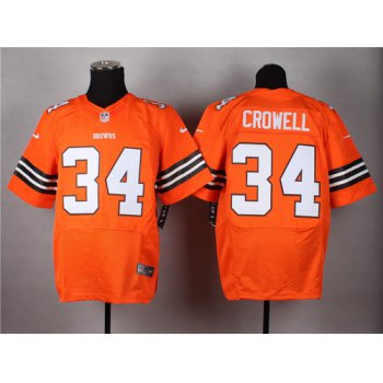 Nike Cleveland Browns #34 Isaiah Crowell Orange Elite Jersey