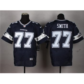 Nike Dallas Cowboys #77 Tyron Smith Blue Elite Jersey