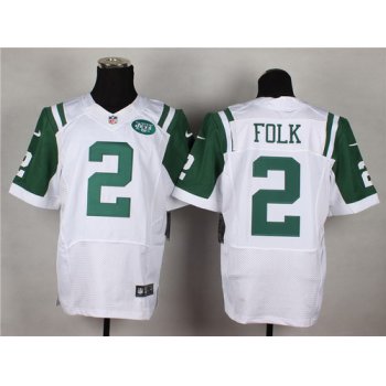 Nike New York Jets #2 Nick Folk White Elite Jersey