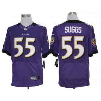 Size 60 4XL-Terrell Suggs Baltimore Ravens #55 Purple Stitched Nike Elite NFL Jerseys