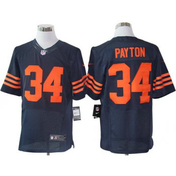 Size 60 4XL-Walter Payton Chicago Bears #34 Blue&Orange Stitched Nike Elite NFL Jerseys