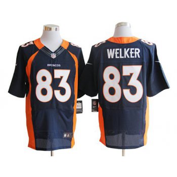 Size 60 4XL-Welker Denver Broncos #83 Blue Stitched Nike Elite NFL Jerseys