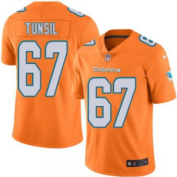 Nike Miami Dolphins #67 Laremy Tunsil Orange Men's Stitched NFL Limited Rush Jersey