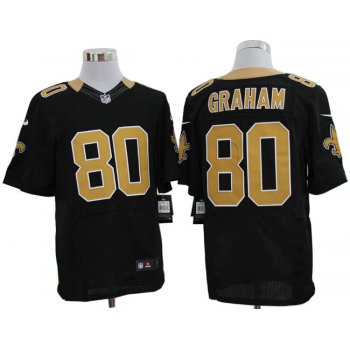 Size 60 4XL-Jimmy Graham New Orleans Saints #80 Black Stitched Nike Elite NFL Jerseys