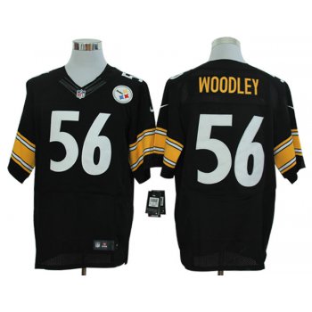 Size 60 4XL-Lamarr Woodley Pittsburgh Steelers #56 Black Stitched Nike Elite NFL Jerseys