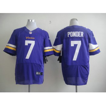 Size 60 4XL Christian Ponder Minnesota Vikings #7 Purple Stitched Nike Elite Jersey
