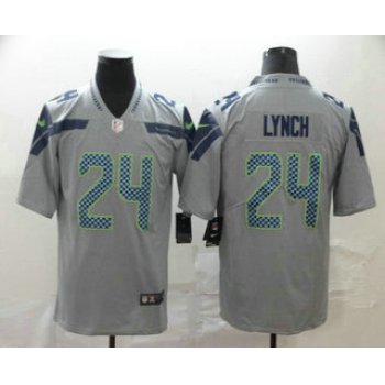 Men's Seattle Seahawks #24 Marshawn Lynch Grey 2017 Vapor Untouchable Stitched NFL Nike Limited Jersey