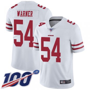 Men's San Francisco 49ers #54 Fred Warner White Vapor Untouchable Limited Player 100th Season Football Jersey