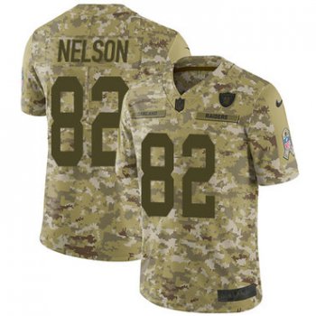 Nike Raiders #82 Jordy Nelson Camo Men's Stitched NFL Limited 2018 Salute To Service Jersey