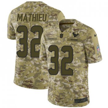 Nike Texans #32 Tyrann Mathieu Camo Men's Stitched NFL Limited 2018 Salute To Service Jersey
