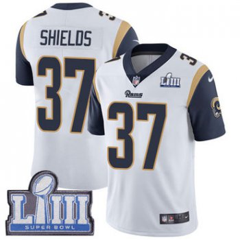 #37 Limited Sam Shields White Nike NFL Road Men's Jersey Los Angeles Rams Vapor Untouchable Super Bowl LIII Bound