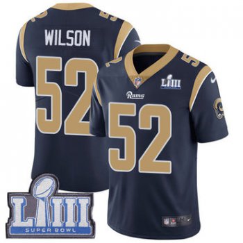 #52 Limited Ramik Wilson Navy Blue Nike NFL Home Men's Jersey Los Angeles Rams Vapor Untouchable Super Bowl LIII Bound