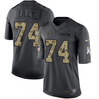 Men's Dallas Cowboys #74 Bob Lilly Black Anthracite 2016 Salute To Service Stitched NFL Nike Limited Jersey