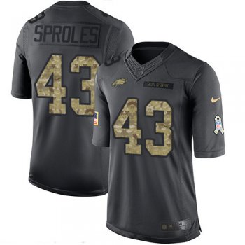 Men's Philadelphia Eagles #43 Darren Sproles Black Anthracite 2016 Salute To Service Stitched NFL Nike Limited Jersey