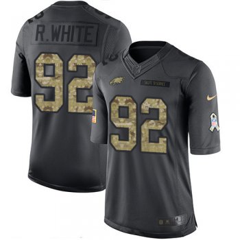 Men's Philadelphia Eagles #92 Reggie White Black Anthracite 2016 Salute To Service Stitched NFL Nike Limited Jersey