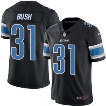 Men's Detroit Lions #31 Rafael Bush Black 2016 Color Rush Stitched NFL Nike Limited Jersey