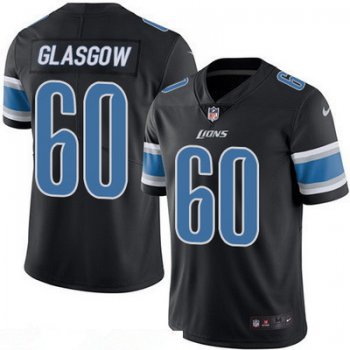Men's Detroit Lions #60 Graham Glasgow Black 2016 Color Rush Stitched NFL Nike Limited Jersey