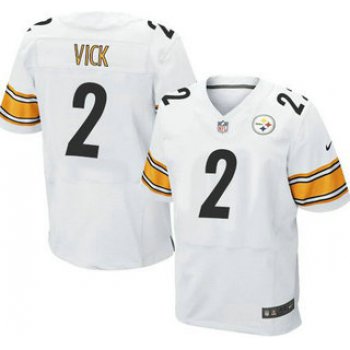 Men's Pittsburgh Steelers #2 Michael Vick Nike White Elite Jersey