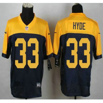 Green Bay Packers #33 Micah Hyde Navy Blue With Gold NFL Nike Elite Jersey