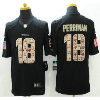 Baltimore Ravens #18 Breshad Perriman Nike Salute to Service Nike Black Limited Jersey