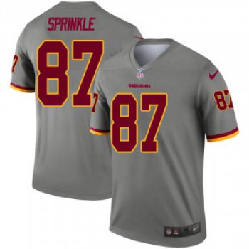 Men's Washington Redskins #87 Jeremy Sprinkle Legend Inverted Nike Gray Jersey
