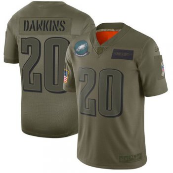 Men Philadelphia Eagles 20 Dawkins Green Nike Olive Salute To Service Limited NFL Jerseys