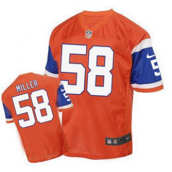 Men's Denver Broncos #58 Von Miller Orange 1998 Retro Elite Jersey