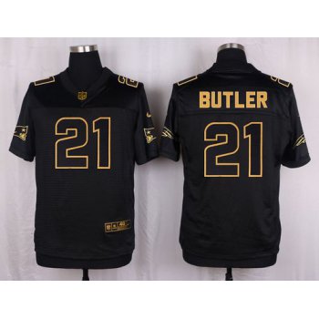 Nike Patriots #21 Malcolm Butler Black Men's Stitched NFL Elite Pro Line Gold Collection Jersey