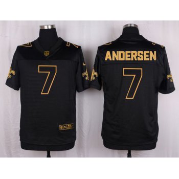 Nike Saints #7 Morten Andersen Black Men's Stitched NFL Elite Pro Line Gold Collection Jersey