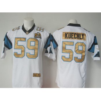 Men's Carolina Panthers #59 Luke Kuechly White Super Bowl 50th Anniversary 2016 NFL Nike Game Jersey